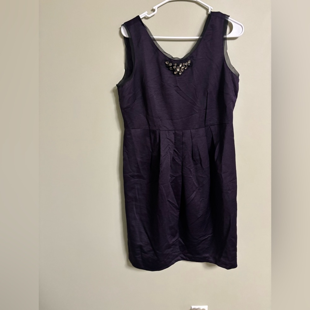 Simply Vera Wang Sleeveless Dark Purple Knee Length Sheath Shift Dress Size 12